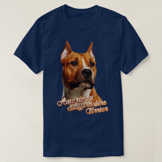 American Stafford Terrier Amstaff (25) T Shirt (Design framsida)
