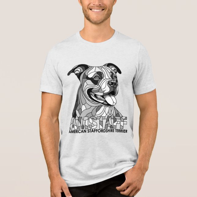 American Stafford Terrier - Amstaff T Shirt (Framsida)