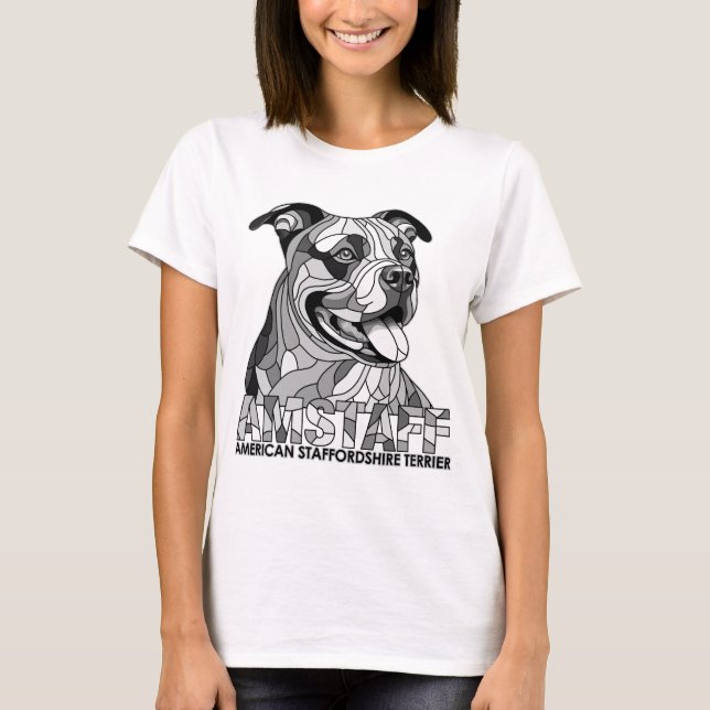 American Stafford Terrier - Amstaff T Shirt (Framsida)