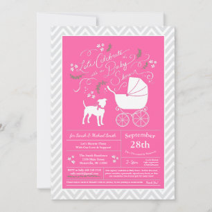 American Stafford Terrier Dog Baby Shower Inbjudningar
