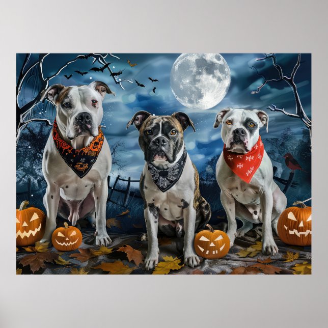 American StaffordDshire Halloween Spooky Poster (Framsidan)