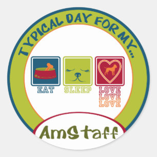 American StaffordDshire Runt Klistermärke