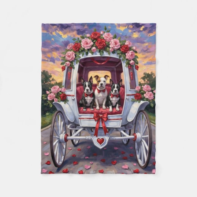 American Staffordshire Dog Valentine's Day Fleecefilt (Framsidan)