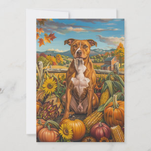American Staffordshire höstskörd tackgivelse Julkort