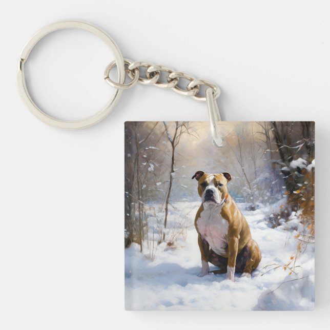 American Staffordshire Låt det snöa Jul (Framsidan)