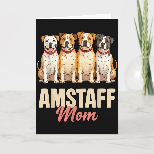 American Staffordshire Mom Pet Lover Puppy Owner A Kort (Framsida)
