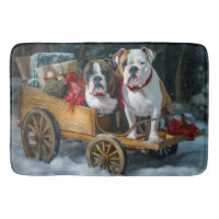 American Staffordshire Snöig släde jul 