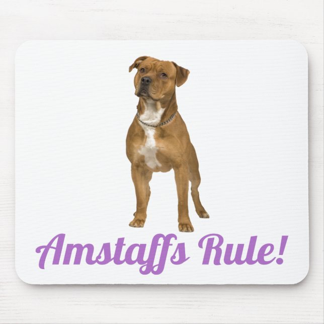 American Staffordshire Terrier (Amstaff) Mousepad Musmatta (Framsidan)