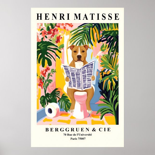 American Staffordshire Terrier Bathroom Print Poster (Framsidan)