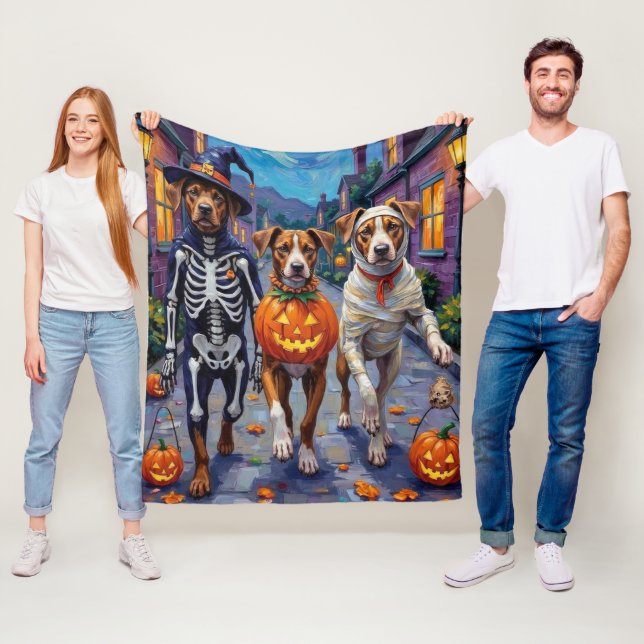 American Staffordshire Terrier Hundar Halloween Fleecefilt (På plats)