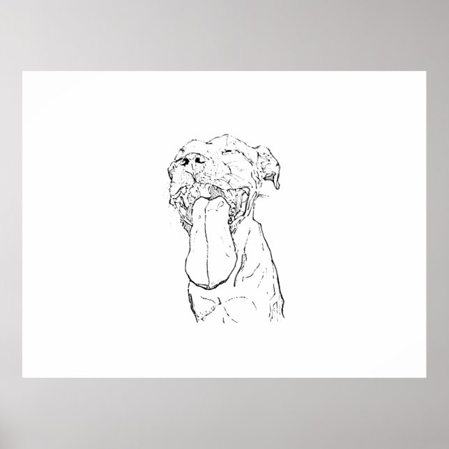 American Staffordshire Terrier-illustration Poster (Framsidan)