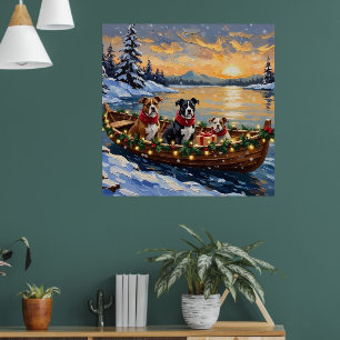 American Staffordshire Terrier Julbåt Poster