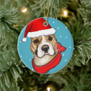 AMERICAN STAFFORDSHIRE TERRIER JULGRANSPRYDNAD KERAMIK