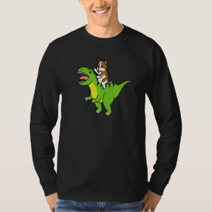 American Staffordshire Terrier Ridning Rex Dinosau T Shirt