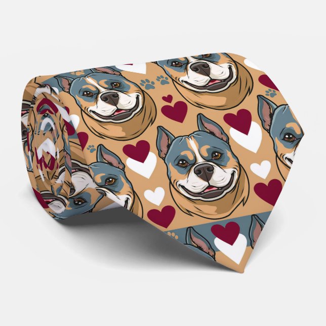 American Staffordshire Terrier Valentine Hearts Slips (Rullad)