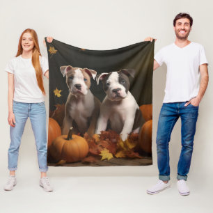 American Staffordshire Valp Höstglädje Fleecefilt