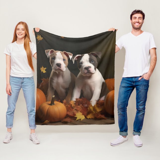 American Staffordshire Valp Höstglädje Fleecefilt (På plats)