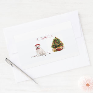 American StaffordTerrier Funny Jul Hund Rektangulärt Klistermärke