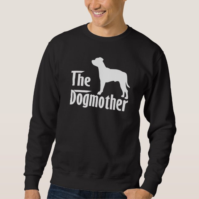American StaffordTerrier Hund Mamma Mor Lång Ärmad Tröja (Framsida)