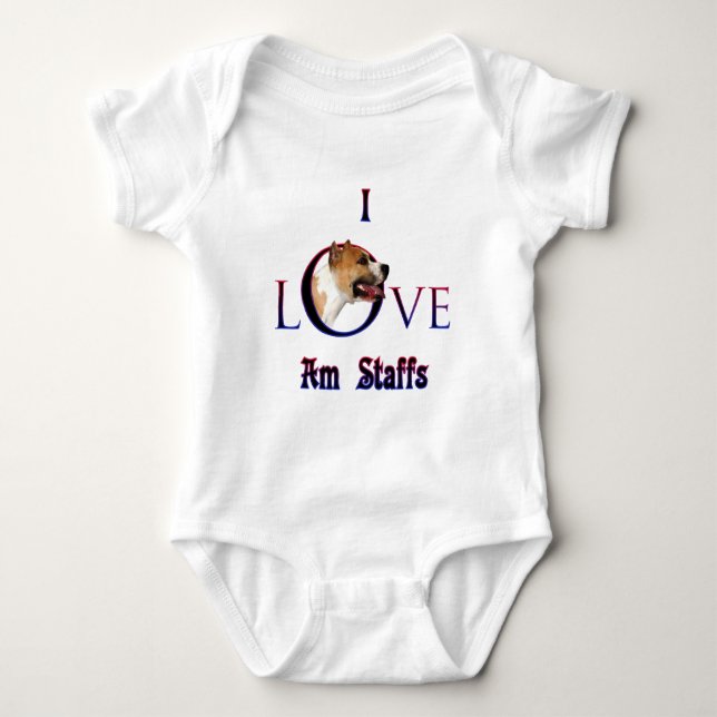 American StaffordTerrier I Kärlek Tee Shirt (Framsida)