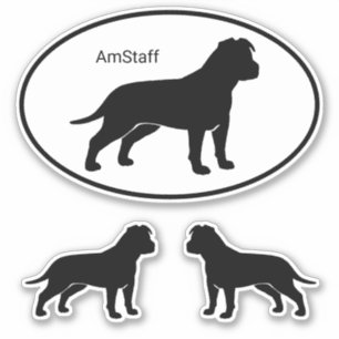 American StaffordTerrier Silhouettes AmStaff Klistermärken