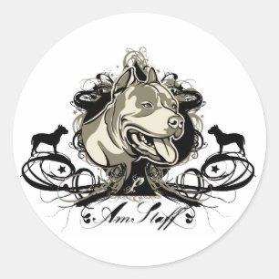 American StaffordTerrier Stickers Runt Klistermärke