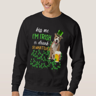 American Staffy Kiss Jag är irländsk eller drunk e Lång Ärmad Tröja