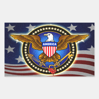 American Stars Rektangulärt Klistermärke