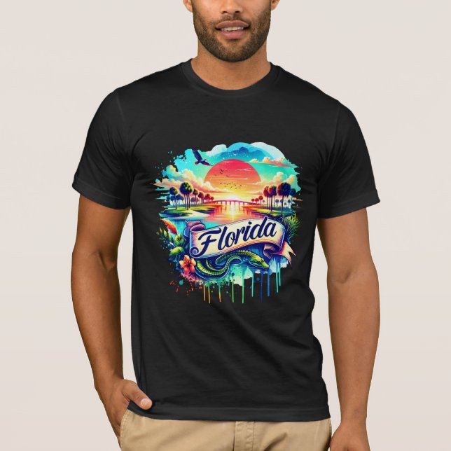 American State Map T-Shirts - Florida USA map (Framsida)