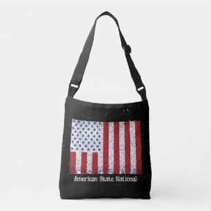 American State National med Flagga Crossbody Bag Axelväska