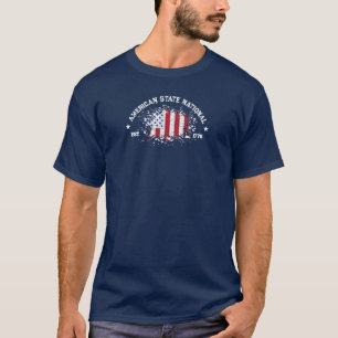 American State National Peace Flagga Splat Est 177 T Shirt