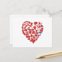 American Stater Heart Mosaic Oklahoma Red Vykort