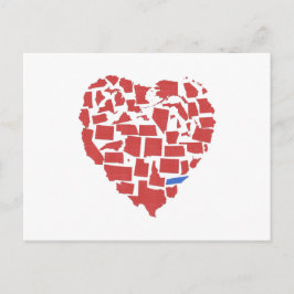 American Stater Heart Mosaic Tennessee Red Vykort