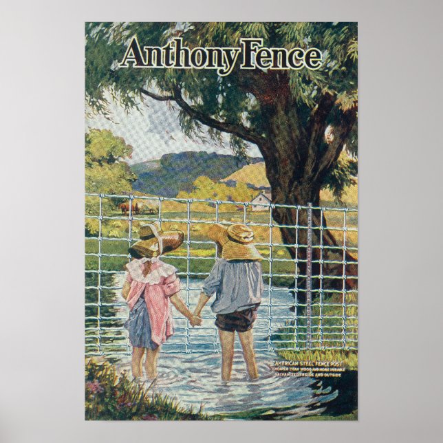 American Steel & Wire Co Fence Pond and Kids Poster (Framsidan)