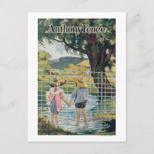 American Steel & Wire Co Fence Pond and Kids Vykort