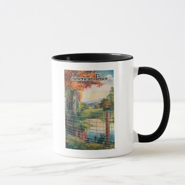American Steel & Wire Co Fence Roadside Scene Mugg (Höger)