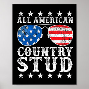 American Stud Boy Land 4:e juli USA flagga Gif Poster