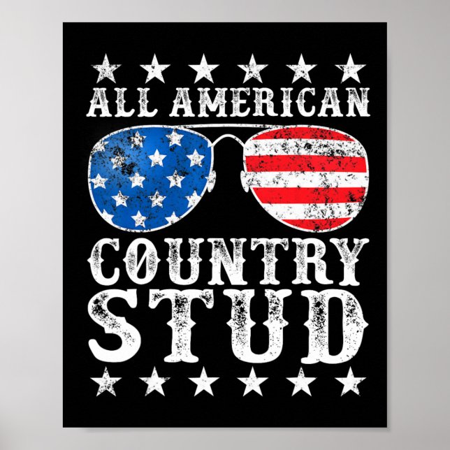 American Stud Boy Land 4:e juli USA flagga Gif Poster (Framsidan)