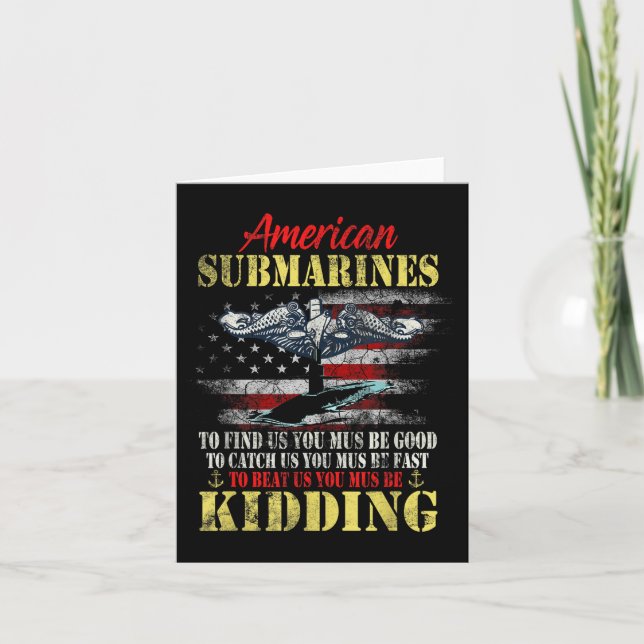 American Submarines Veteran Kidding Silent Service Kort (Framsida)