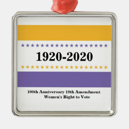 American Suffrent Victory Flagga Women Vote Julgransprydnad Metall