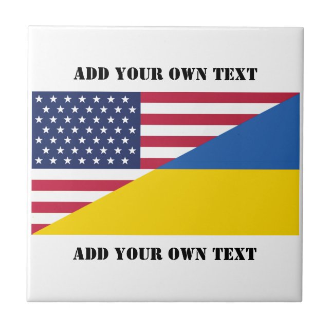 American support towards Ukraine Throw Pillow Kakelplatta (Framsidan)