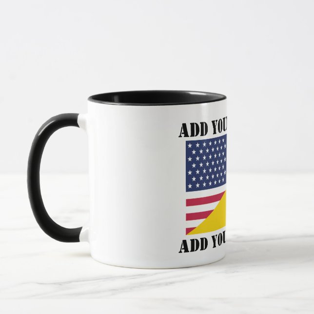 American support towards Ukraine Throw Pillow Mugg (Vänster)