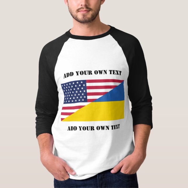 American support towards Ukraine Throw Pillow T Shirt (Framsida)
