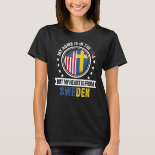 American Swedish Heart från Sverige American P T Shirt