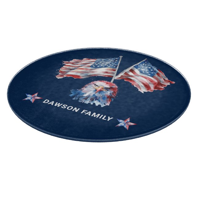 American Symbols Anpassningsbar Family Namn (Hörn)