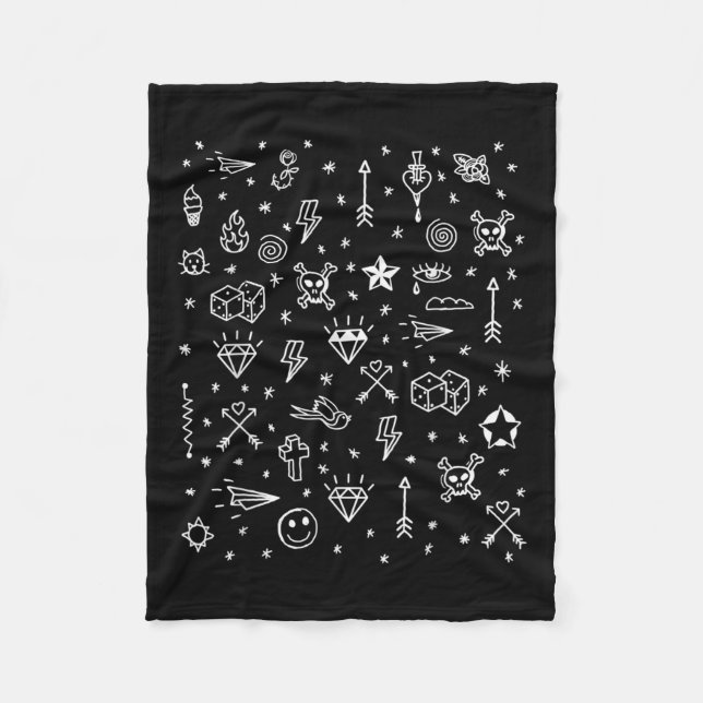 American Tattoo Flash, traditionell Tattodesign Fleecefilt (Framsidan)