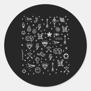 American Tattoo Flash, traditionell Tattodesign Runt Klistermärke
