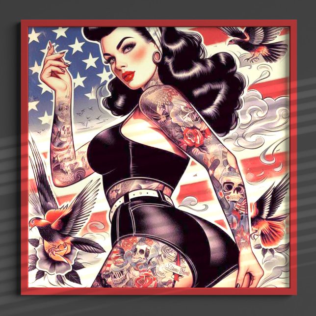 American Tattoo Pin-up Poster (Skapare uppladdad)