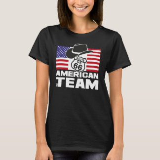 American team Black femme Tee