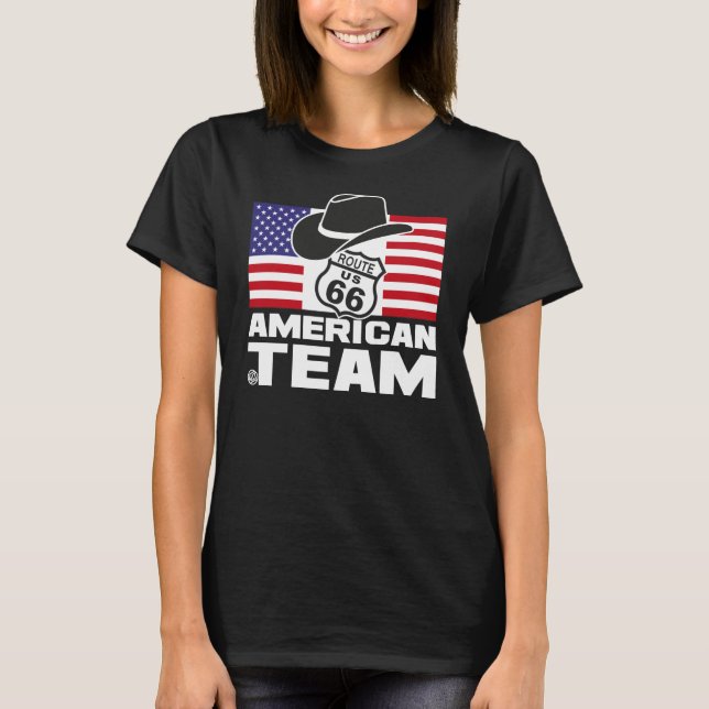 American team Black femme Tee (Framsida)